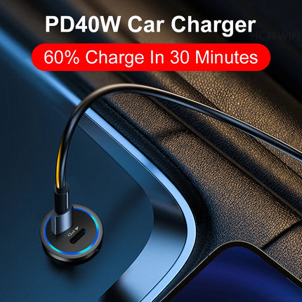 68W Dual USB Type C Car Charger