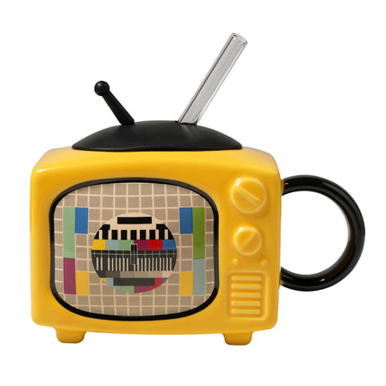 Taza de cerámica con forma de televisión