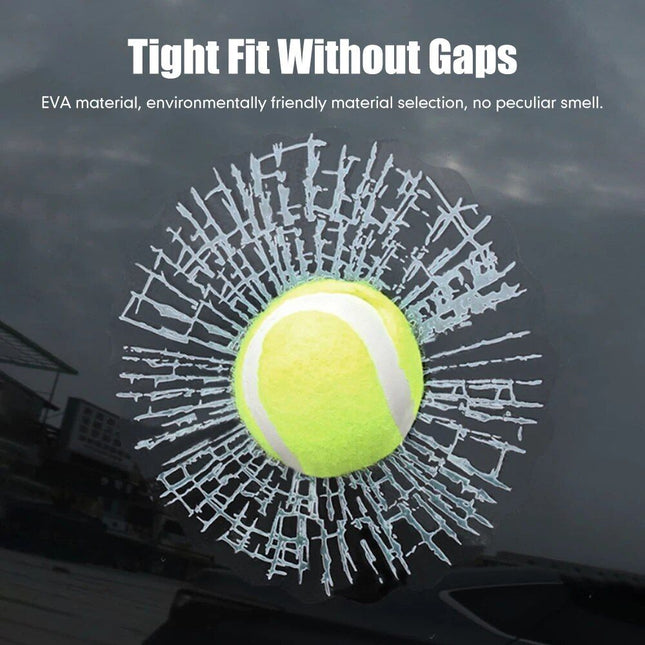 3D Smash Effect Tennis Ball Decal – Car Window Sticker - Wnkrs