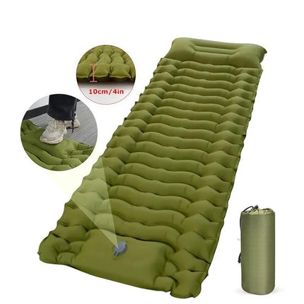 Colchón inflable grueso para acampar con almohada y bomba incorporadas