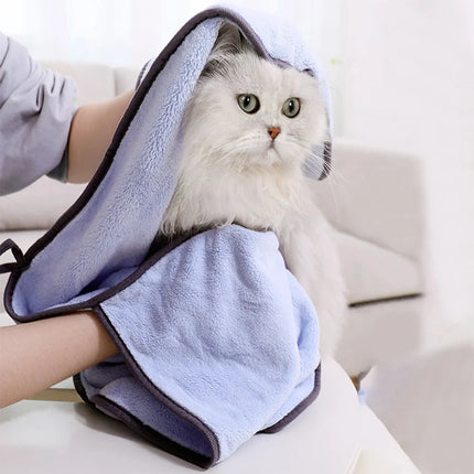 Couverture douce à séchage rapide pour chat et chien - Serviette de bain pour animaux de compagnie