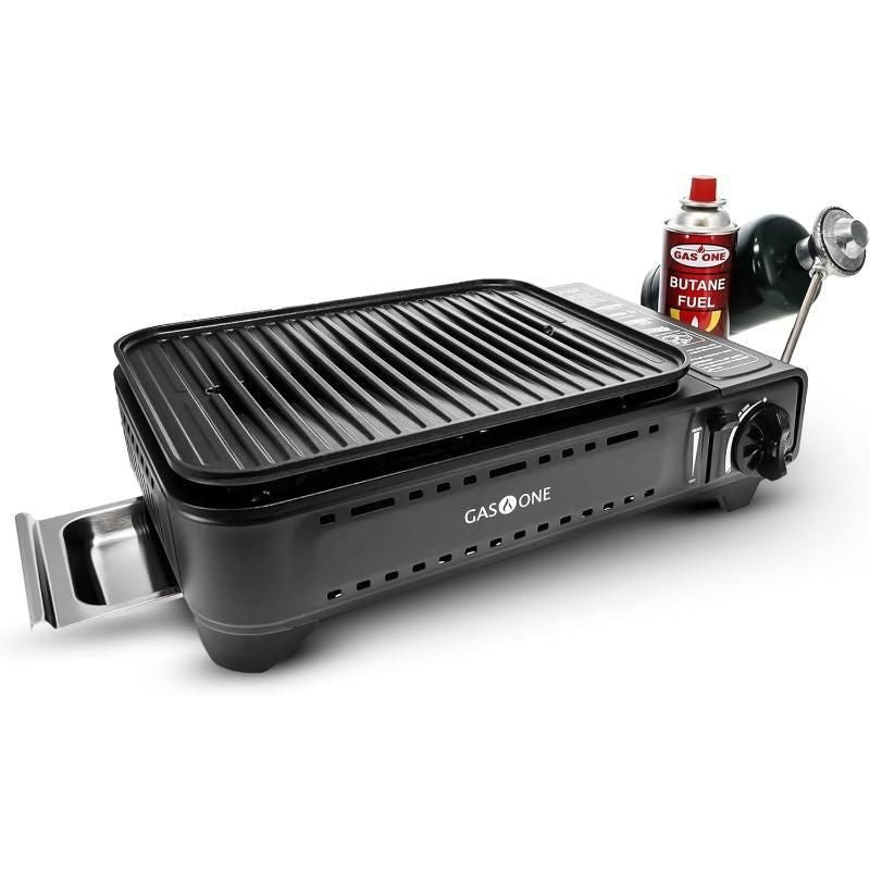 Dual Fuel Portable Camping Grill Gas Stove with Carrying Case