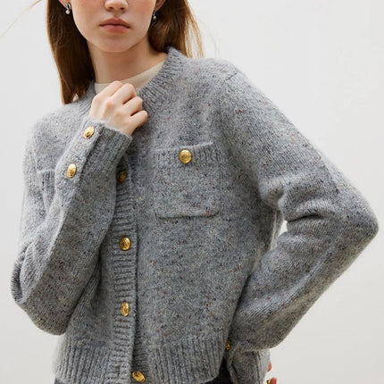 Wool Women Short Knitted Cardigan - Wnkrs