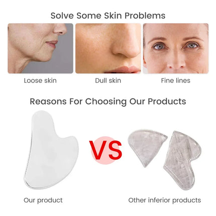 Herramienta facial Gua Sha de acero inoxidable