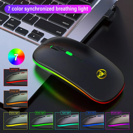 Ratón inalámbrico para juegos con modo dual, retroiluminado RGB y silencioso