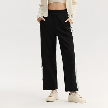 Pantalon large texturé à taille élastique