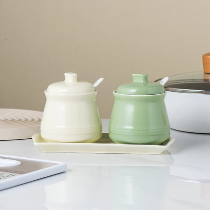 Ensemble de pots à épices en céramique élégants pour une cuisine organisée