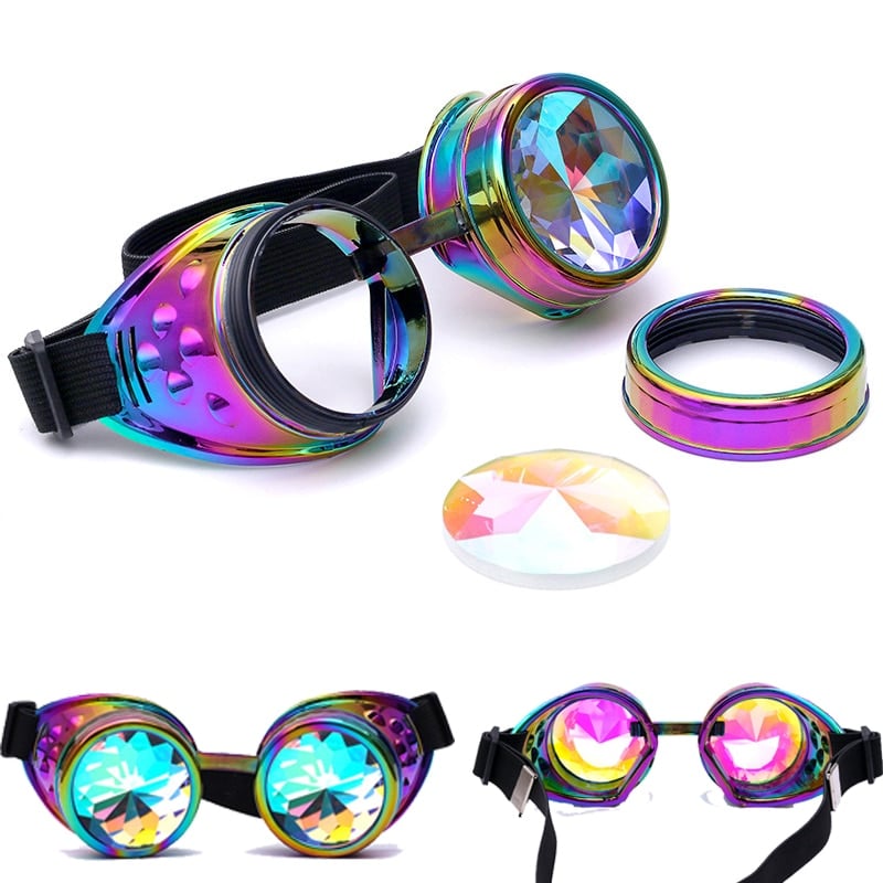 Colorful Kaleidoscope Design Steampunk Sunglasses