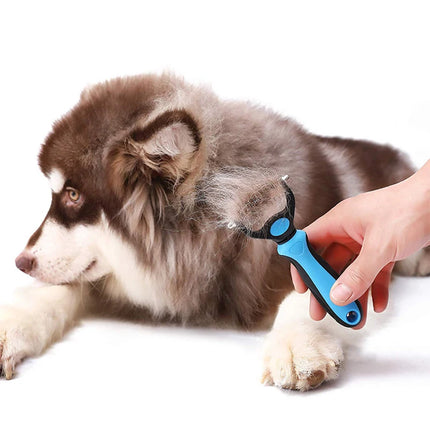 Premium Pet Deshedding Tool – Stainless Steel Dog & Cat Grooming Brush