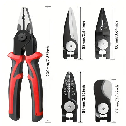 5-in-1 Electrician's Multifunctional Tool Kit with Easy Swap Attachments