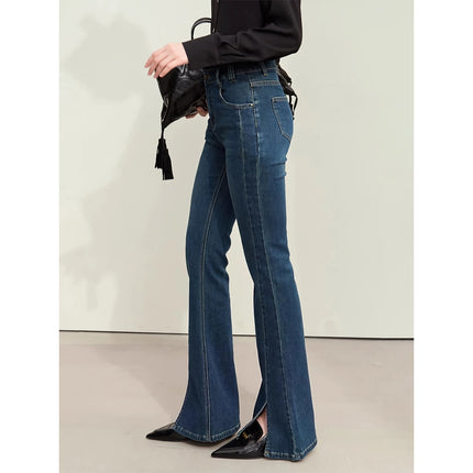 Jean slim rétro minimaliste pour femme - Collection automne