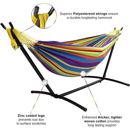 Luxurious Double Hammock with Stand - Wnkrs