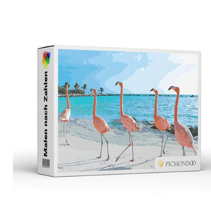 Paint by Numbers Set - Flamingos Beach - Wnkrs