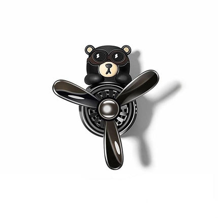 Refreshing Pilot Bear Car Air Freshener with Rotating Propeller - Lemon Scent - Wnkrs