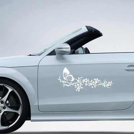 Reflective Butterfly & Flower Car Decal - Wnkrs