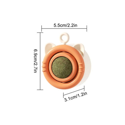 Juguete giratorio con forma de bola de hierba gatera para gatos