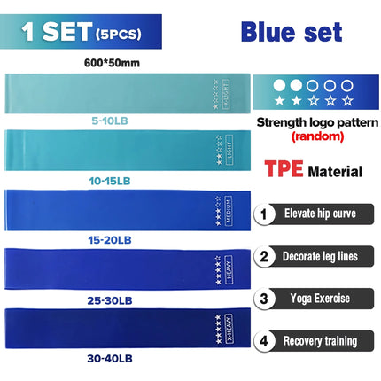 Juego de 5 bandas de resistencia: equipo de entrenamiento versátil para entrenamiento de fuerza