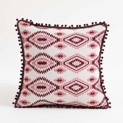 Housses de coussin à pompons style bohème marocain pour canapé et lit