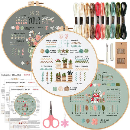 Kit de bordado de 3 piezas para principiantes