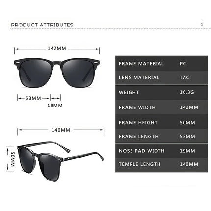 Retro Square Polarized Sunglasses for Men