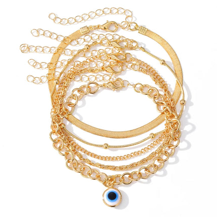 Pulsera de tobillo con ojo malvado azul