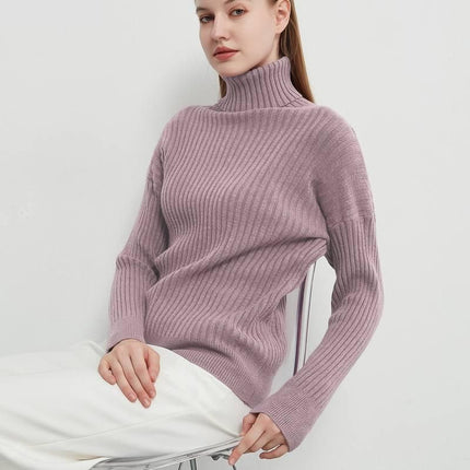 Autumn Winter Elegant Turtleneck Pullover Sweater - Wnkrs