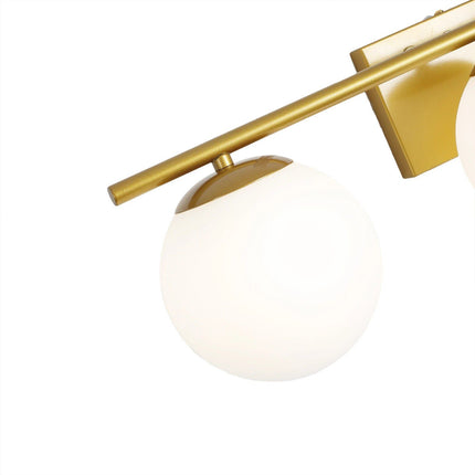 Modern Gold 3-Light Fixture with Milk White Glass Globes - Wnkrs