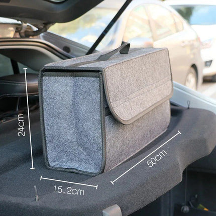 Compact Anti-Slip Car Trunk Organizer with Dual-Layer Elastic Net Storage - Wnkrs