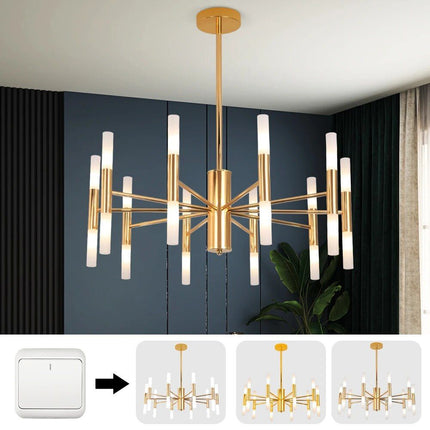 Modern Golden LED Chandelier for Luxurious Ambiance - Wnkrs