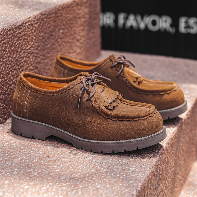 Mocasines de ante y cuero vintage para hombre