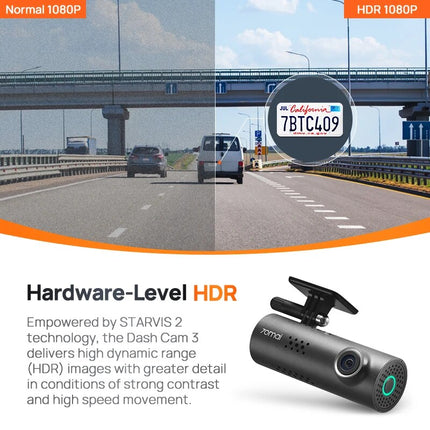 Smart Voice-Controlled Dash Cam with 1080P HDR Night Vision & 24H Parking Surveillance