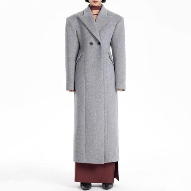 Elegant Women's Woolen Overcoat