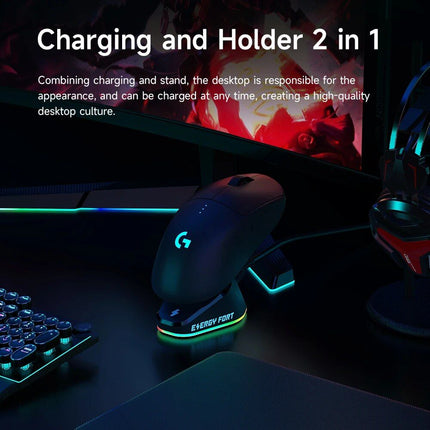 Wireless Gaming Mouse Charging Dock with RGB Indicator - Wnkrs