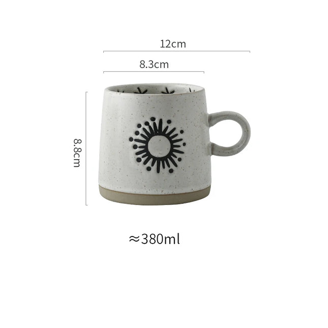 Taza de café de cerámica japonesa pintada a mano