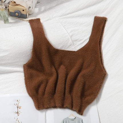 Warm Knitted Crop Top for Women - Wnkrs