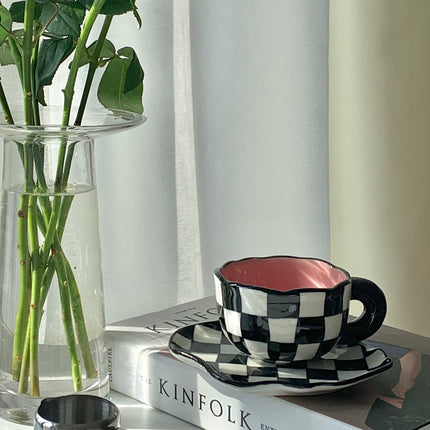 Black And White Checkerboard Mug Creative Net Red Mug - Wnkrs