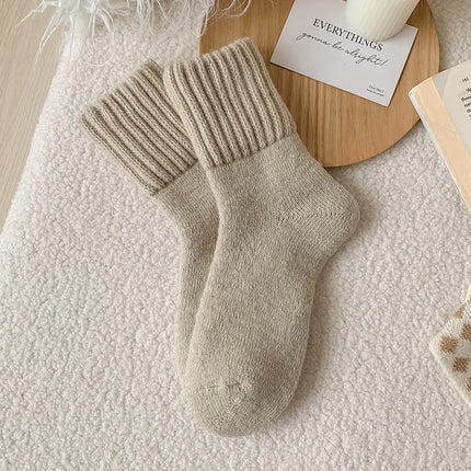 Chaussettes d'hiver basses en laine épaisse et cachemire pour femmes