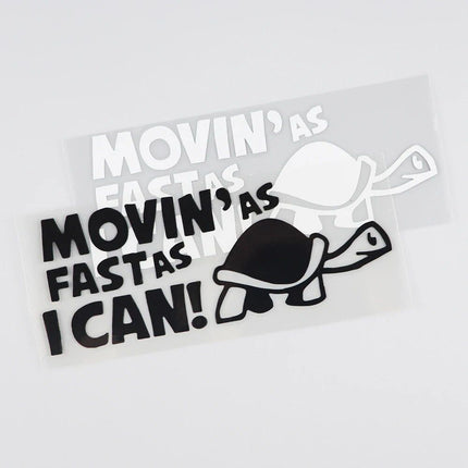 Reflective "Moving As Fast As I Can" Animal Car Decal - Wnkrs