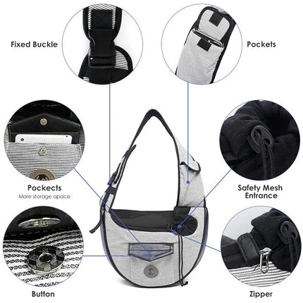 Adjustable Dog Sling Carrier with Safety Rope