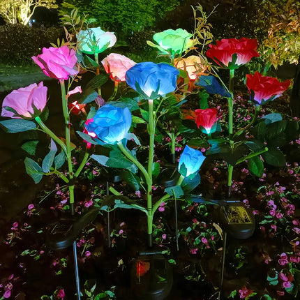 Solar LED Simulated Rose Lights