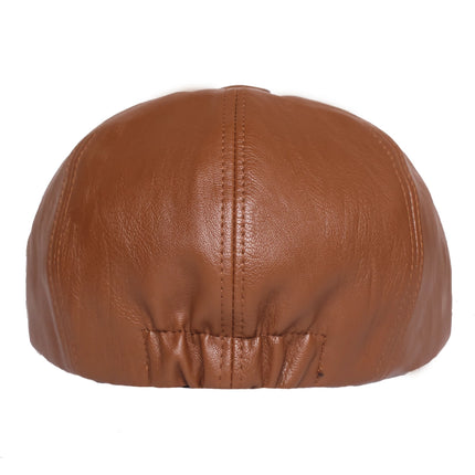 Béret octogonal rétro en cuir véritable pour homme