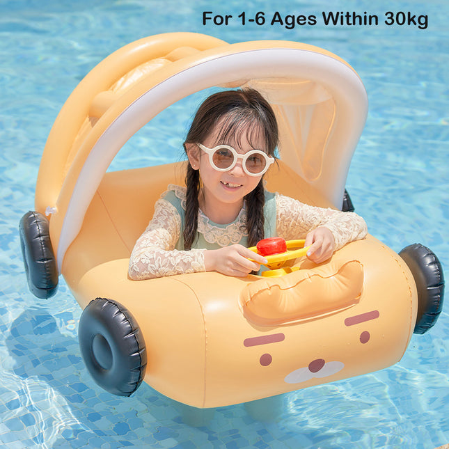 Inflatable Car Style Swimming Seat Ring for Kids