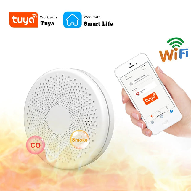 2-in-1 WiFi Smart Carbon Monoxide & Smoke Detector Alarm