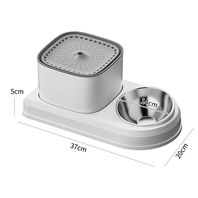 Fontaine à eau et distributeur automatique pour chat 3 L - Station d'hydratation pour animaux de compagnie à double fonction