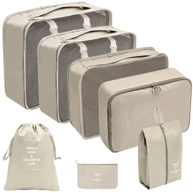Ensemble de rangement de voyage 7 pièces - Cubes d'emballage pour bagages et vêtements