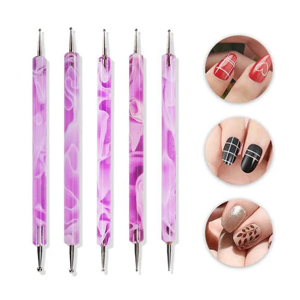 Lot de 5 stylos à pointiller pour nail art