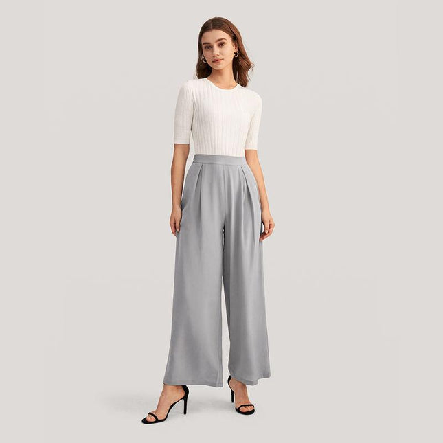 Pantalon large en soie chic
