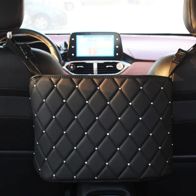 Luxury Crystal Rhinestone Car Seat Organizer with Multi-Pockets - Wnkrs