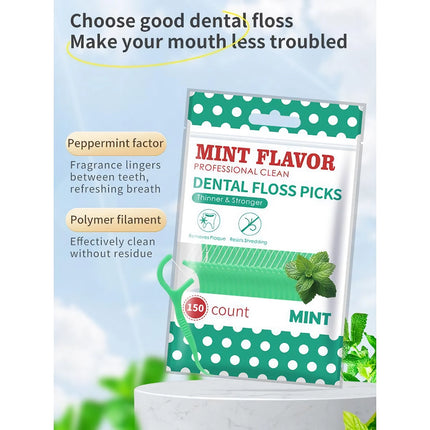 Palitos de hilo dental portátiles Mint Fresh para una limpieza interdental profunda