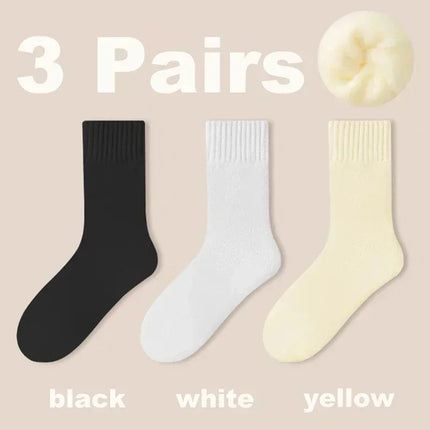 Lot de 3 paires de chaussettes confortables en laine pour femme